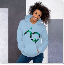 Hoodie for Girls-black, white, blue, pink, grey. Aquarius Star Sign. WickedYo.